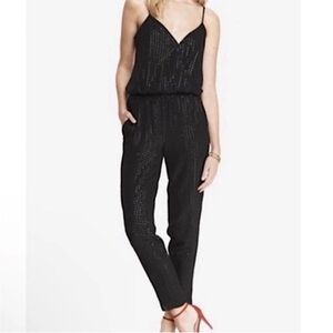 Express Black Sequin Jumpsuit